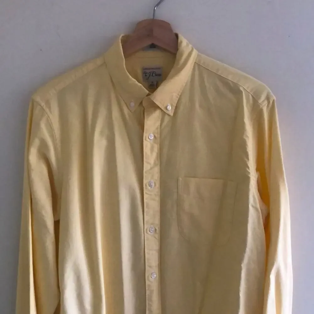NWT JCrew Slim Fit Yellow Button Down Shirt Mens M 100% Cotton